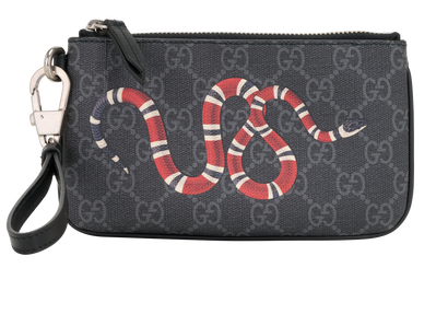 Gucci Kingsnake Pouch, &pound;250, Accessories, Grey, Canvas, Front view